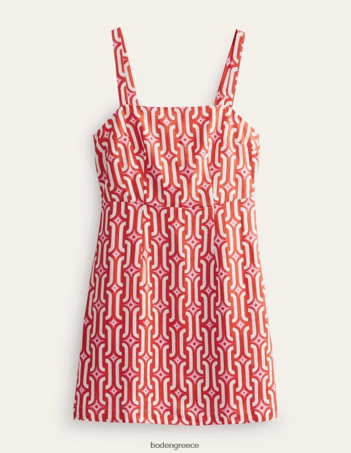αίμα πορτοκαλί & γαλάζιο γεω είδη ένδυσης Μίνι λινό φόρεμα με τιράντες Boden γυναίκες 464PH890