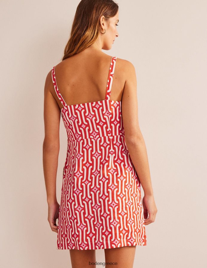 αίμα πορτοκαλί & γαλάζιο γεω είδη ένδυσης Μίνι λινό φόρεμα με τιράντες Boden γυναίκες 464PH890