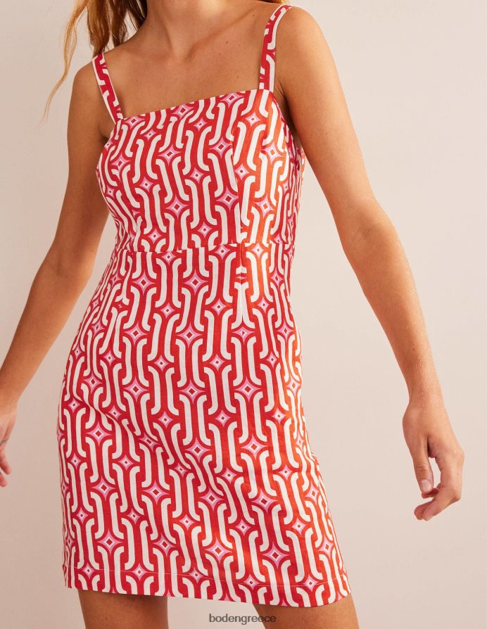 αίμα πορτοκαλί & γαλάζιο γεω είδη ένδυσης Μίνι λινό φόρεμα με τιράντες Boden γυναίκες 464PH890