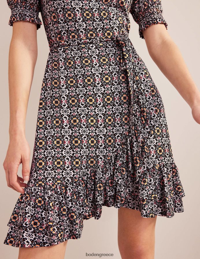 μαύρο & πλούσιο πόμο είδη ένδυσης Μίνι φόρεμα ζέρσεϊ με βολάν Boden γυναίκες 464PH8929