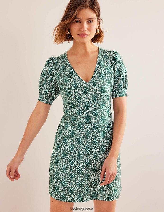 μπουκάλι πράσινο & αμπέλι βεράντα είδη ένδυσης Μίνι φόρεμα με λαιμόκοψη Boden γυναίκες 464PH8931