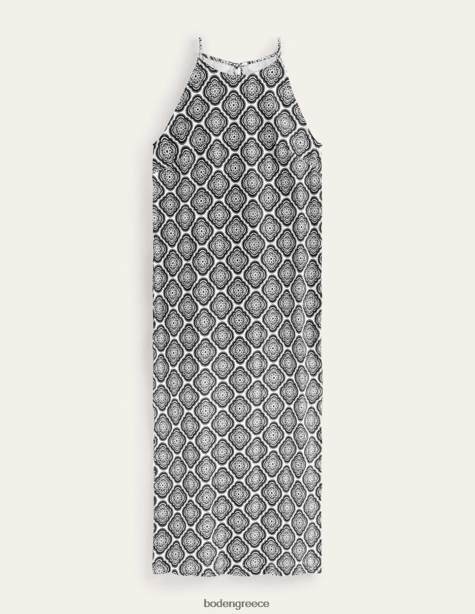 μαύρο & βοτανικό ρουζ είδη ένδυσης μίντι φόρεμα φανέλας με λαιμόδρομο Boden γυναίκες 464PH8932