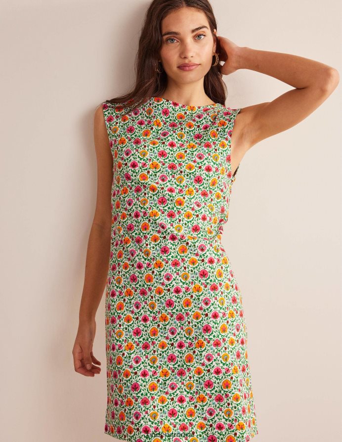 πράσινη και μαγευτική άνθιση είδη ένδυσης αμάνικο φόρεμα αλλαγής ζέρσεϊ Boden γυναίκες 464PH8935