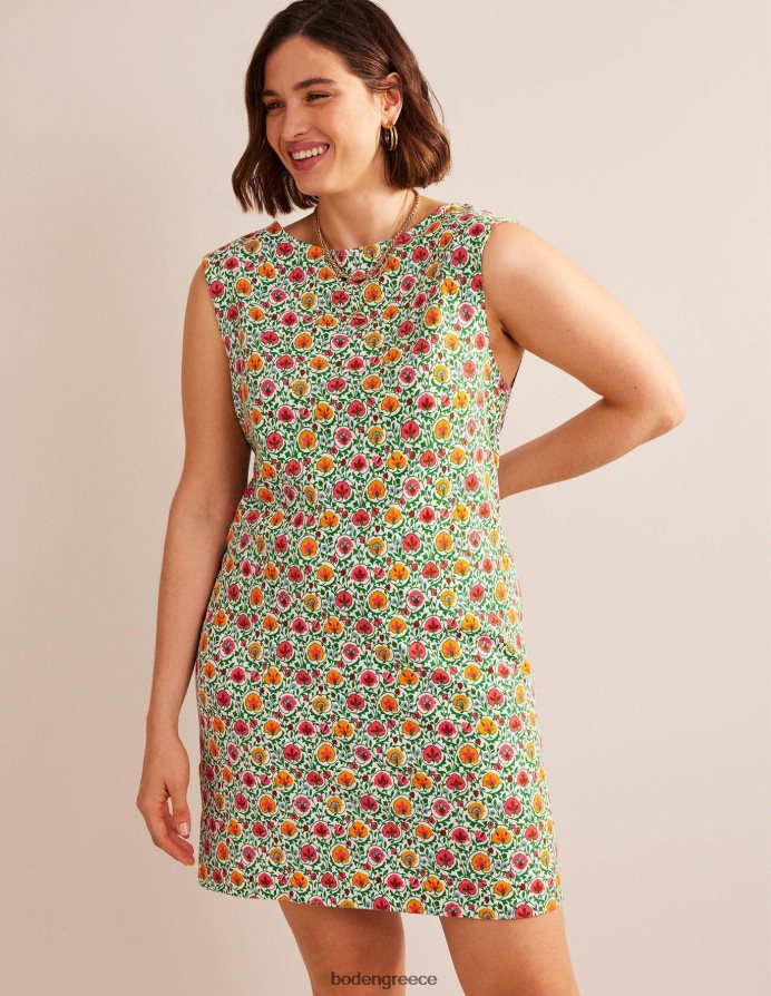 πράσινη και μαγευτική άνθιση είδη ένδυσης αμάνικο φόρεμα αλλαγής ζέρσεϊ Boden γυναίκες 464PH8935