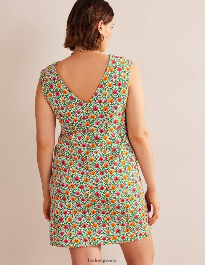 πράσινη και μαγευτική άνθιση είδη ένδυσης αμάνικο φόρεμα αλλαγής ζέρσεϊ Boden γυναίκες 464PH8935