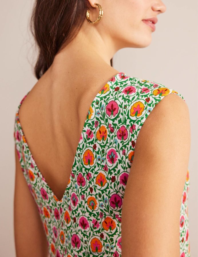 πράσινη και μαγευτική άνθιση είδη ένδυσης αμάνικο φόρεμα αλλαγής ζέρσεϊ Boden γυναίκες 464PH8935