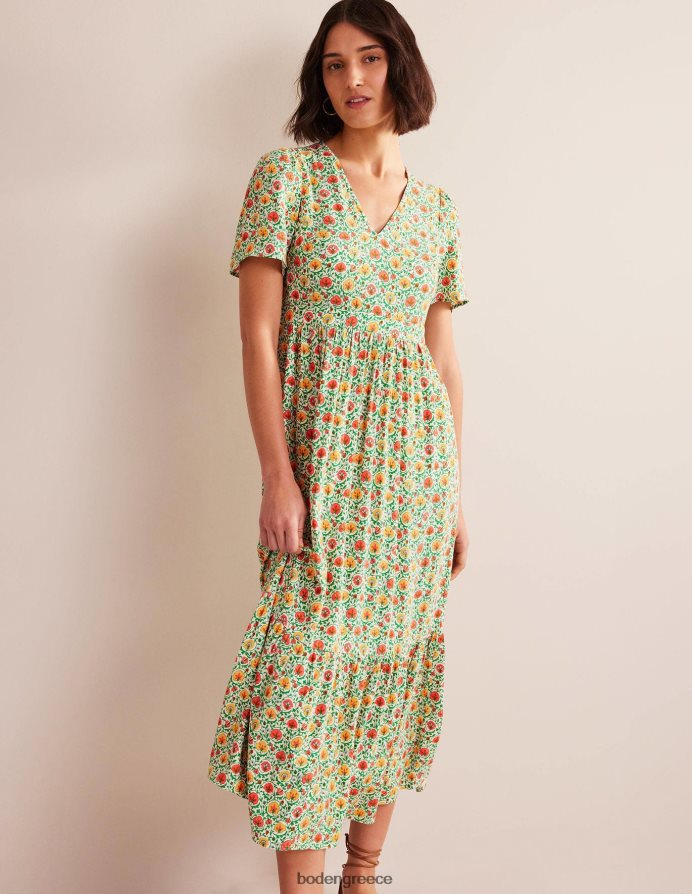 πράσινη και μαγευτική άνθιση είδη ένδυσης Μάξι φόρεμα με λαιμόκοψη Boden γυναίκες 464PH8937