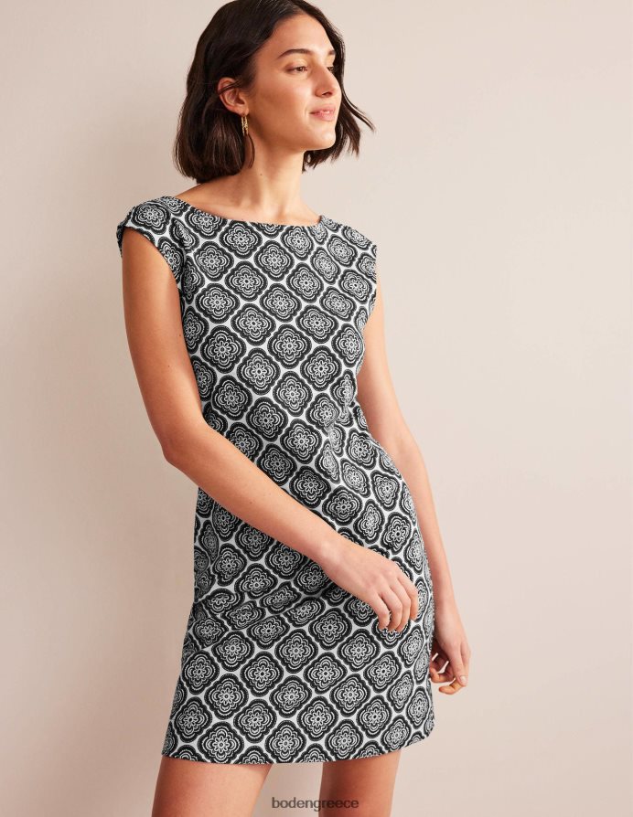 μαύρο & βοτανικό ρουζ είδη ένδυσης αμάνικο φόρεμα αλλαγής ζέρσεϊ Boden γυναίκες 464PH8949