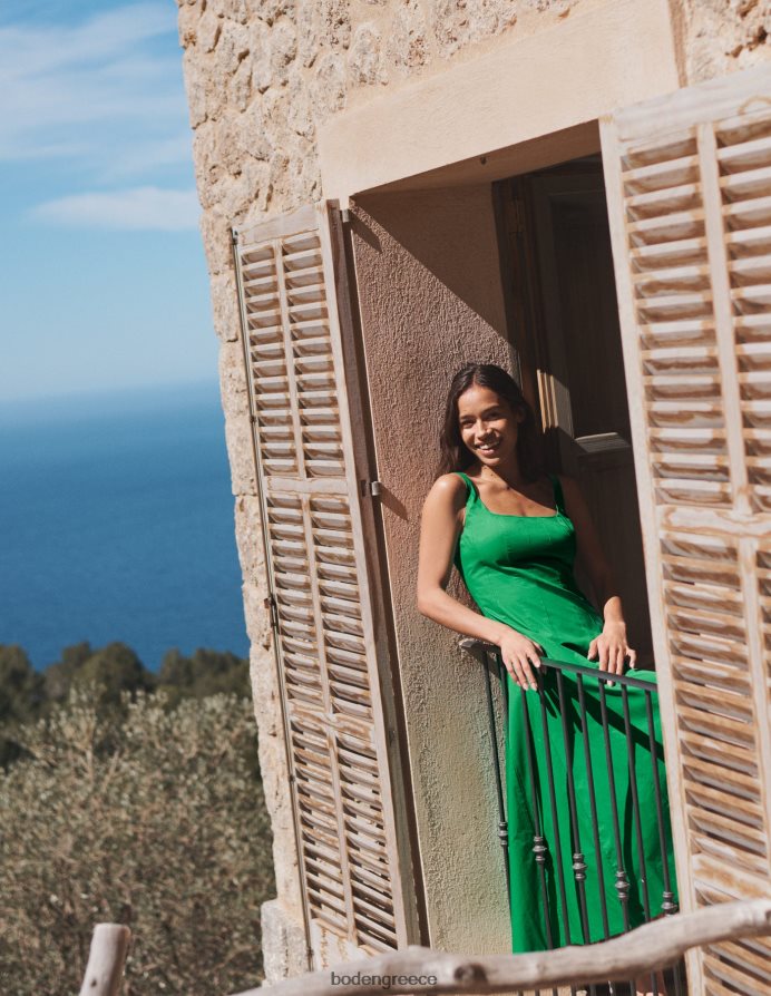 πλούσιο σμαράγδι είδη ένδυσης Αμάνικο μίντι φόρεμα με επένδυση Boden γυναίκες 464PH8952