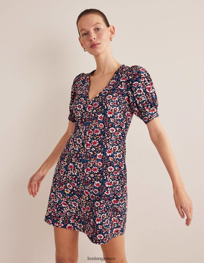 γαλλικό ναυτικό & άνθιση Eden είδη ένδυσης Μίνι φόρεμα με λαιμόκοψη Boden γυναίκες 464PH81070