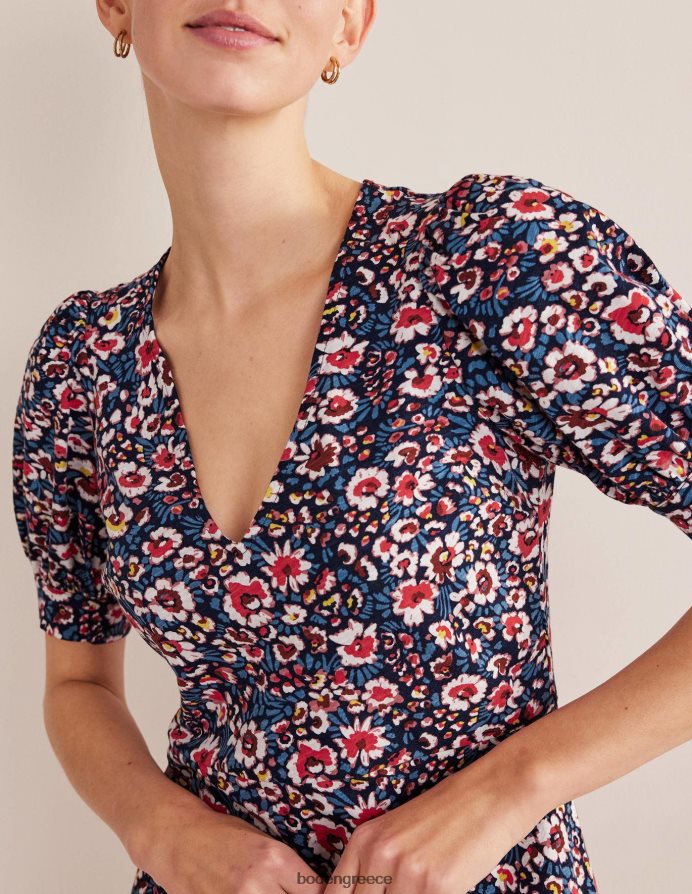 γαλλικό ναυτικό & άνθιση Eden είδη ένδυσης Μίνι φόρεμα με λαιμόκοψη Boden γυναίκες 464PH81070