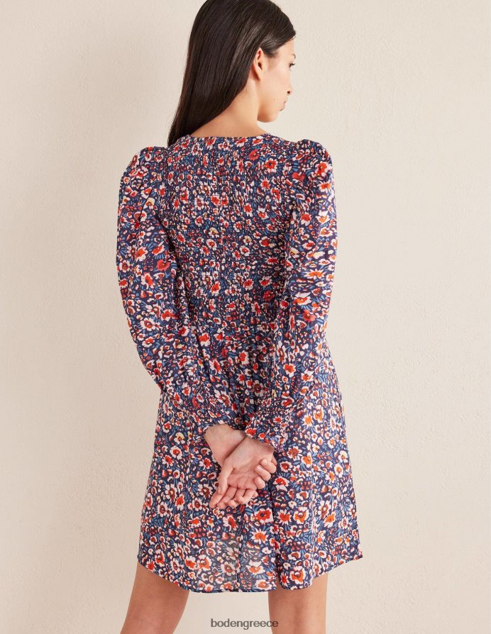 γαλλικό ναυτικό & άνθιση Eden είδη ένδυσης Μίνι φόρεμα με smocked μπούστο Boden γυναίκες 464PH81371