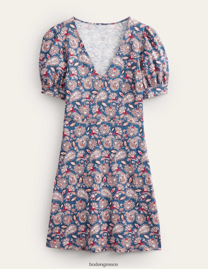 Navy & Paisley βεράντα είδη ένδυσης Μίνι φόρεμα με λαιμόκοψη Boden γυναίκες 464PH81076