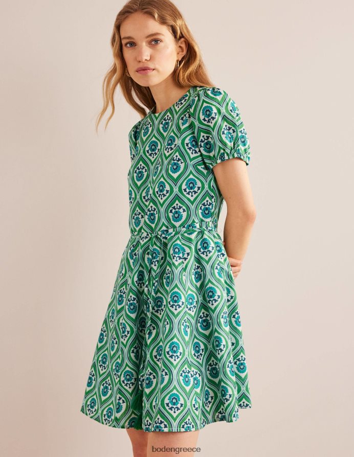 aquamarine & geo cascade είδη ένδυσης Μίνι φόρεμα με φούστα Boden γυναίκες 464PH81100