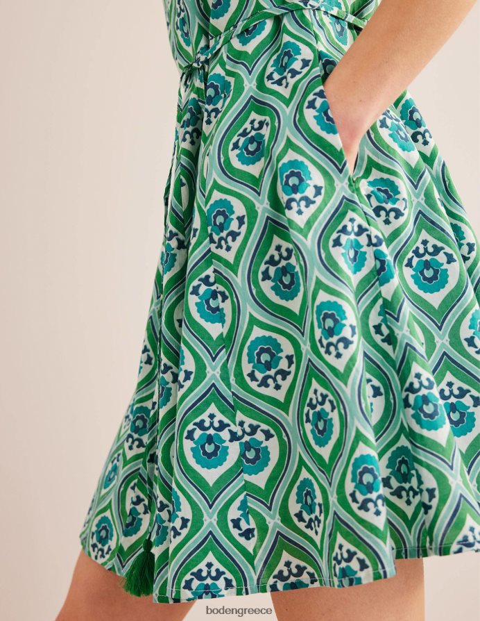 aquamarine & geo cascade είδη ένδυσης Μίνι φόρεμα με φούστα Boden γυναίκες 464PH81100