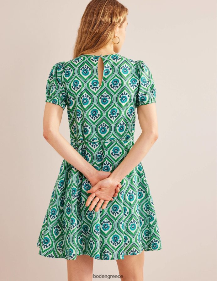 aquamarine & geo cascade είδη ένδυσης Μίνι φόρεμα με φούστα Boden γυναίκες 464PH81100