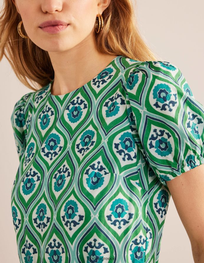 aquamarine & geo cascade είδη ένδυσης Μίνι φόρεμα με φούστα Boden γυναίκες 464PH81100