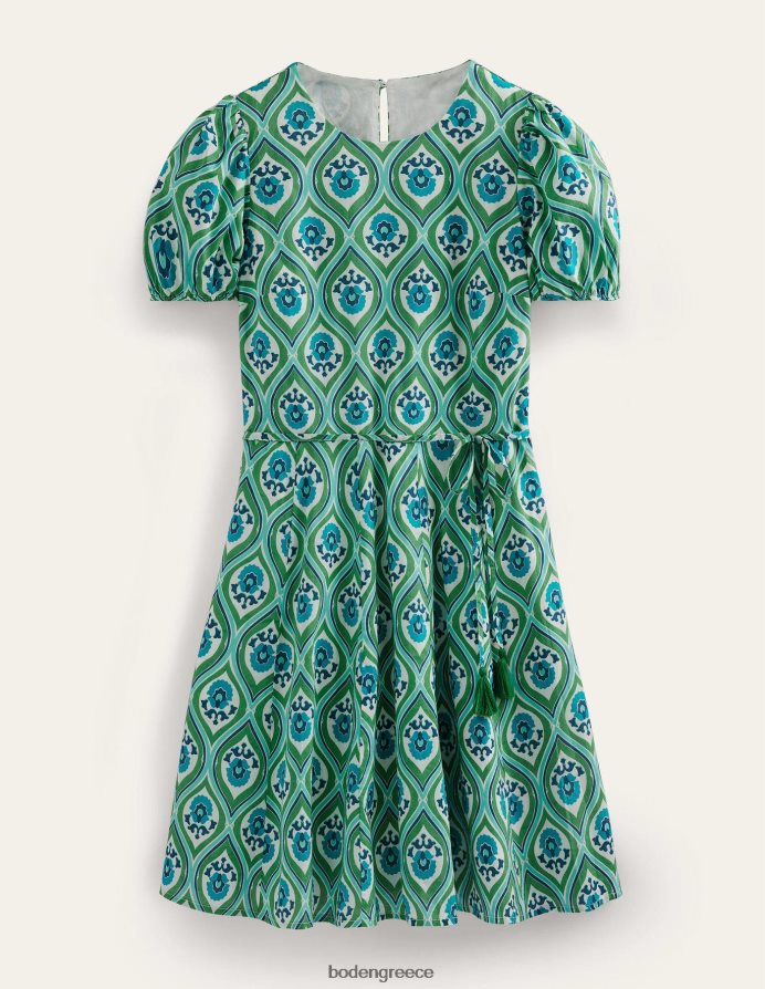 aquamarine & geo cascade είδη ένδυσης Μίνι φόρεμα με φούστα Boden γυναίκες 464PH81100