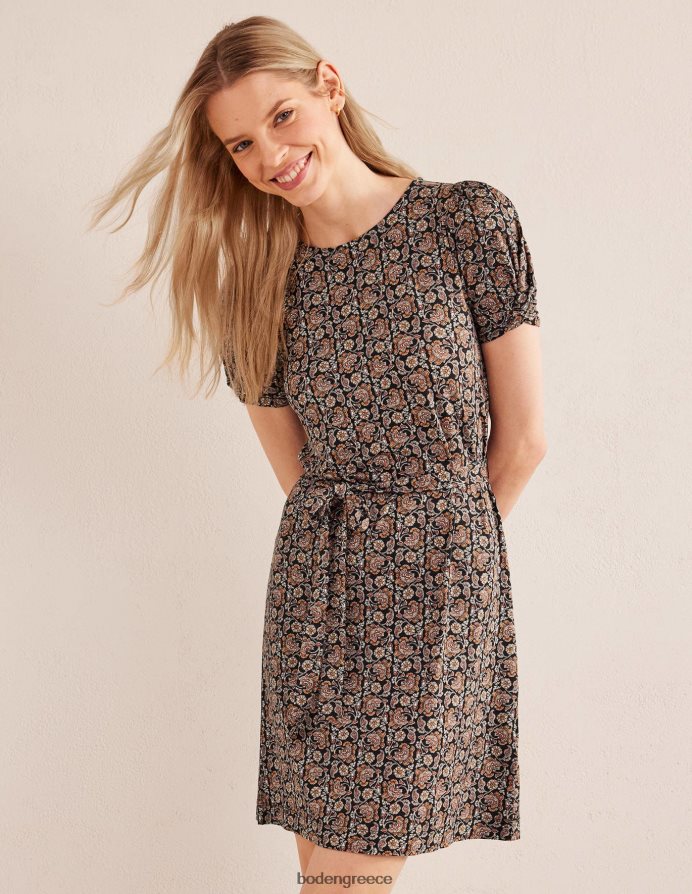 black & block paisley είδη ένδυσης Μίνι φόρεμα ζέρσεϊ με λεπτομέρεια Boden γυναίκες 464PH81272