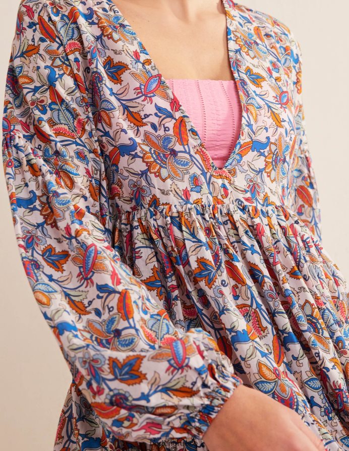 νεφελώματα blue & paisley vine είδη ένδυσης χαλαρό κλιμακωτό φόρεμα παραλίας Boden γυναίκες 464PH81730