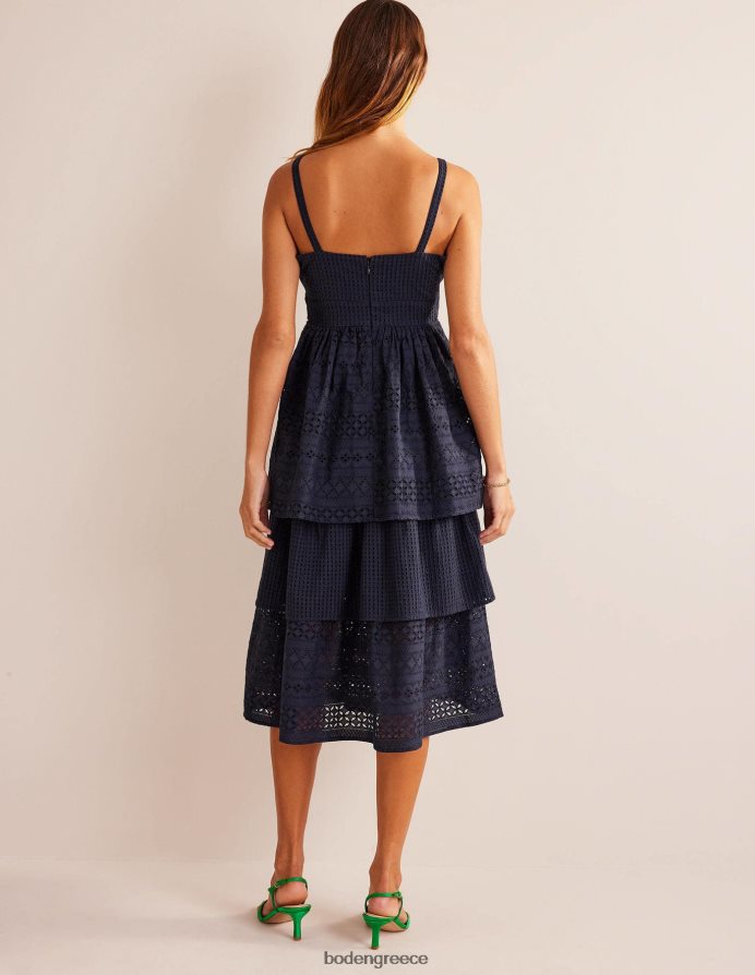 ΠΟΛΕΜΙΚΟ ΝΑΥΤΙΚΟ είδη ένδυσης μίντι φόρεμα broderie σε επίπεδα Boden γυναίκες 464PH884
