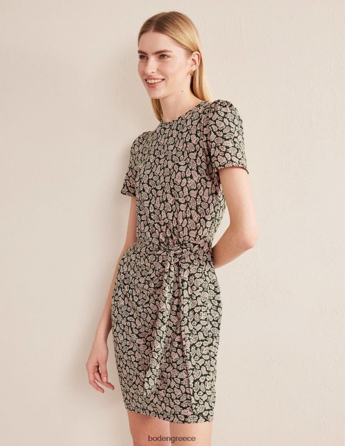 cavolo nero & paisley pop είδη ένδυσης φόρεμα ζέρσεϊ μπροστά με κόμπο Boden γυναίκες 464PH81229