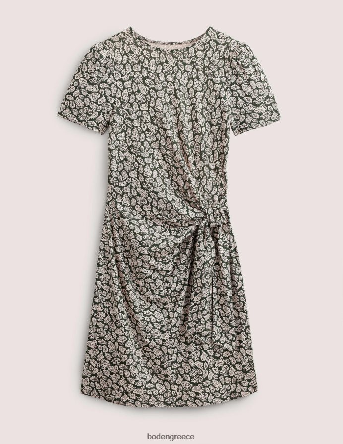 cavolo nero & paisley pop είδη ένδυσης φόρεμα ζέρσεϊ μπροστά με κόμπο Boden γυναίκες 464PH81229