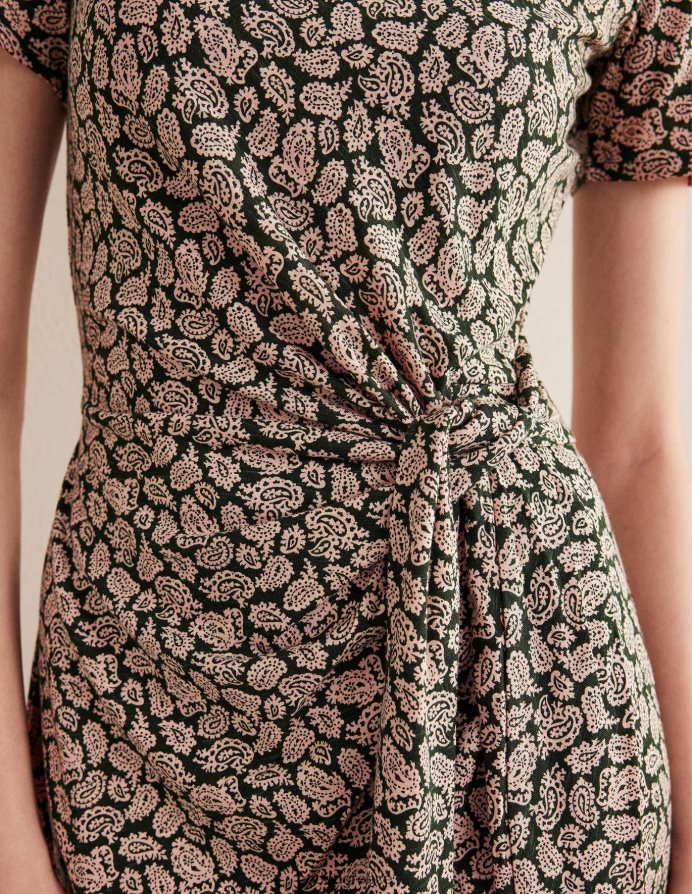 cavolo nero & paisley pop είδη ένδυσης φόρεμα ζέρσεϊ μπροστά με κόμπο Boden γυναίκες 464PH81229