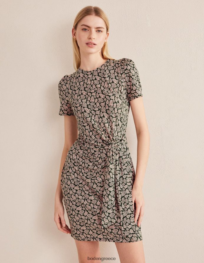 cavolo nero & paisley pop είδη ένδυσης φόρεμα ζέρσεϊ μπροστά με κόμπο Boden γυναίκες 464PH81229