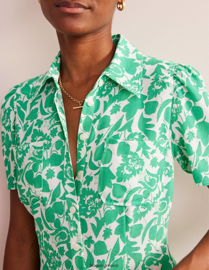 πράσινο & άνθιση τουλίπας είδη ένδυσης φόρεμα πουκάμισο clara Boden γυναίκες 464PH839