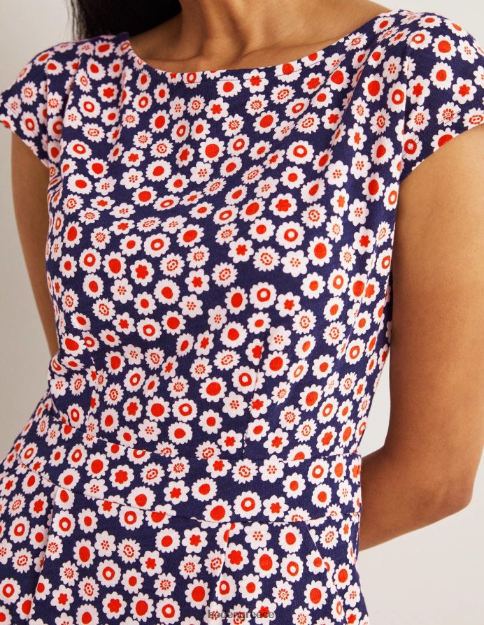 γαλλικό ναυτικό & ditsy swirl είδη ένδυσης florrie φόρεμα ζέρσεϊ Boden γυναίκες 464PH82552