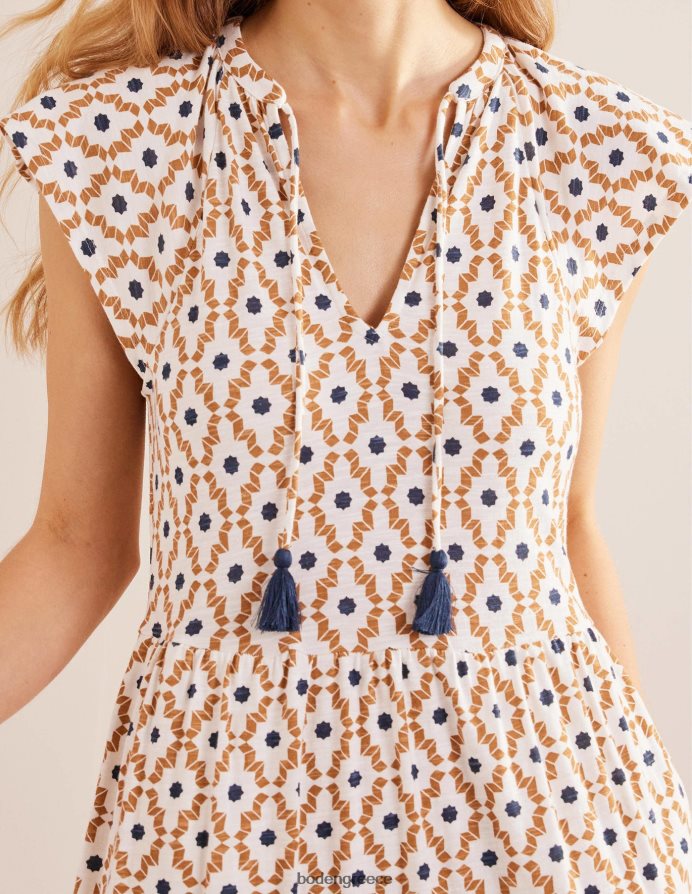 κρέμα dorset & geo diamond είδη ένδυσης μίντι φόρεμα ζέρσεϊ σε επίπεδα Boden γυναίκες 464PH82501