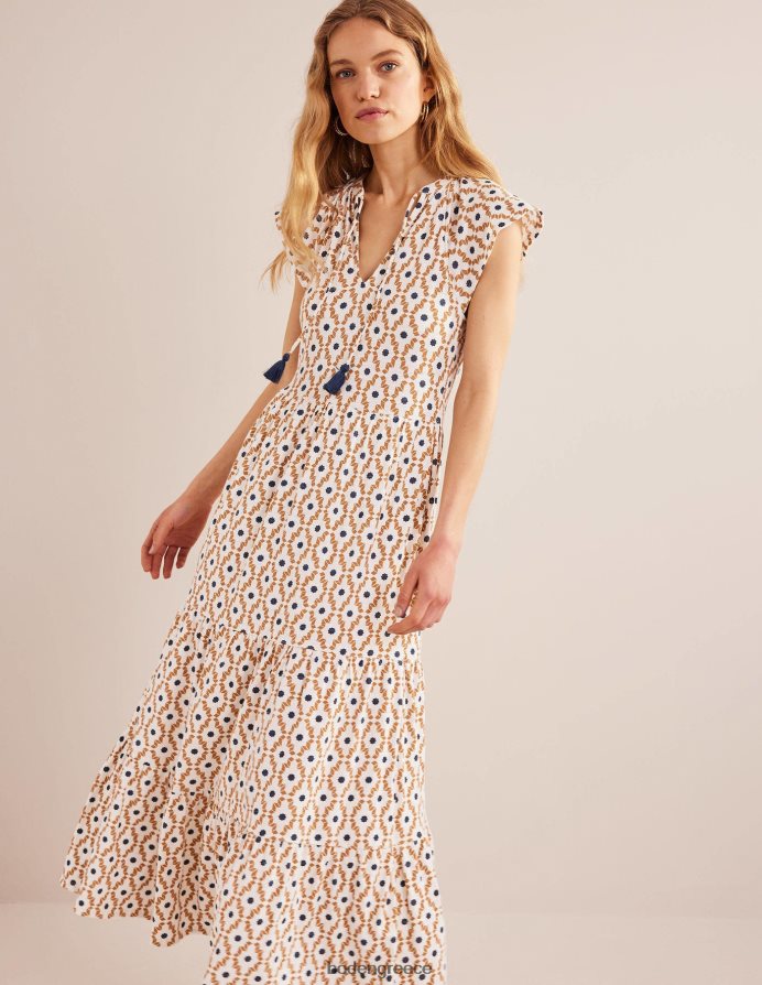 κρέμα dorset & geo diamond είδη ένδυσης μίντι φόρεμα ζέρσεϊ σε επίπεδα Boden γυναίκες 464PH82501