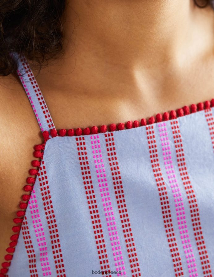 dragon red και pop pansy είδη ένδυσης midi φόρεμα με ριγέ halterneck Boden γυναίκες 464PH82026