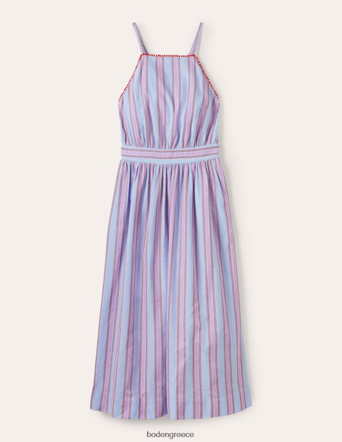 dragon red και pop pansy είδη ένδυσης midi φόρεμα με ριγέ halterneck Boden γυναίκες 464PH82026