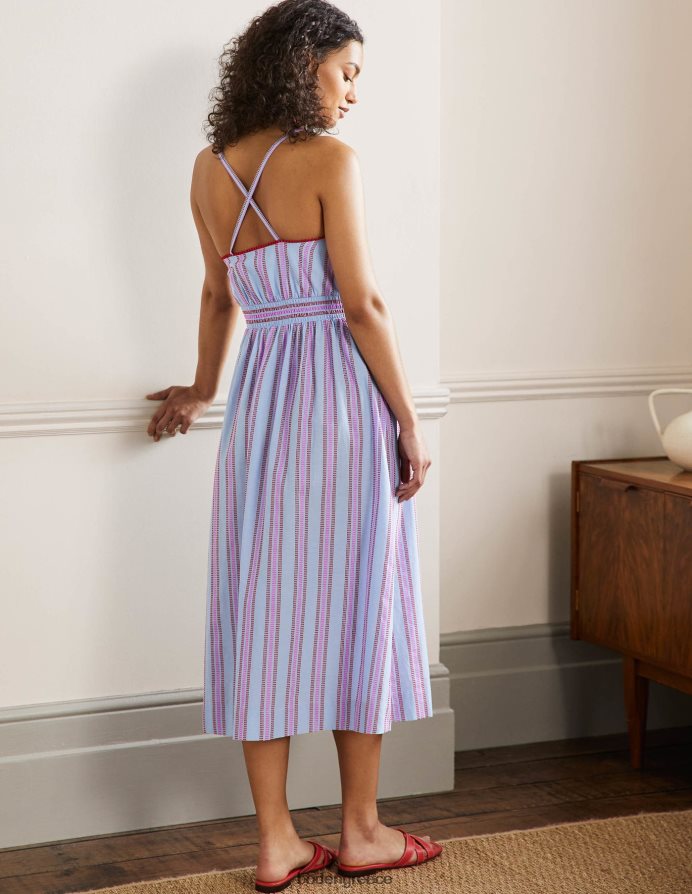 dragon red και pop pansy είδη ένδυσης midi φόρεμα με ριγέ halterneck Boden γυναίκες 464PH82026