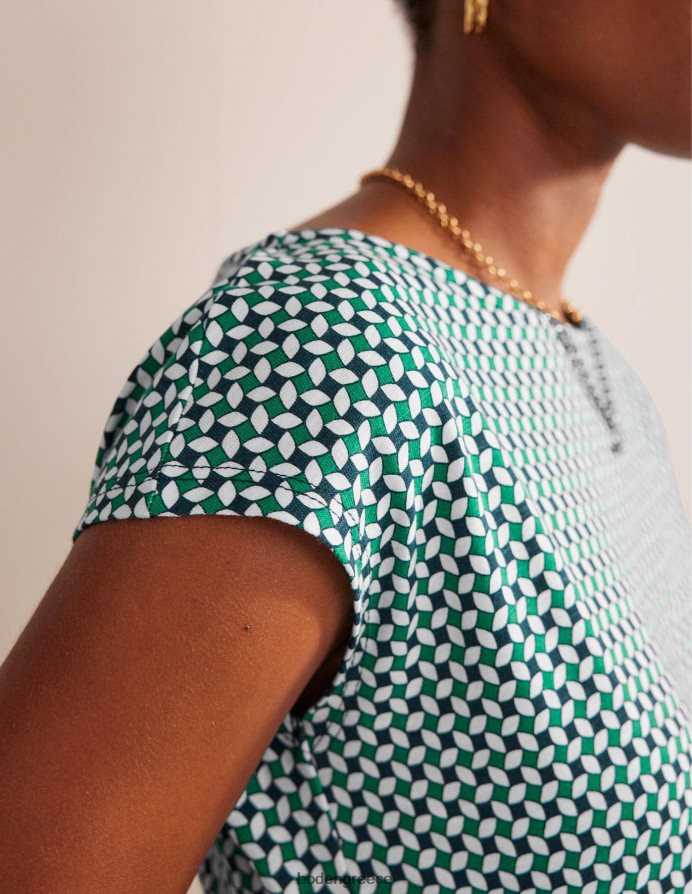 πράσινο λιβάδι & αφηρημένο διαμάντι είδη ένδυσης florrie φόρεμα ζέρσεϊ Boden γυναίκες 464PH862