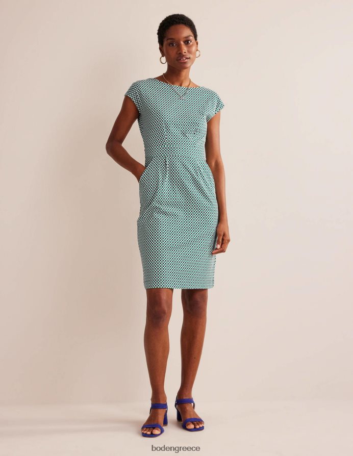 πράσινο λιβάδι & αφηρημένο διαμάντι είδη ένδυσης florrie φόρεμα ζέρσεϊ Boden γυναίκες 464PH862