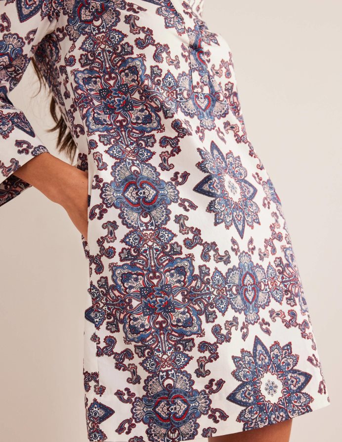 ivory & paradise paisley είδη ένδυσης mini shift φόρεμα με εγκοπή Boden γυναίκες 464PH82160