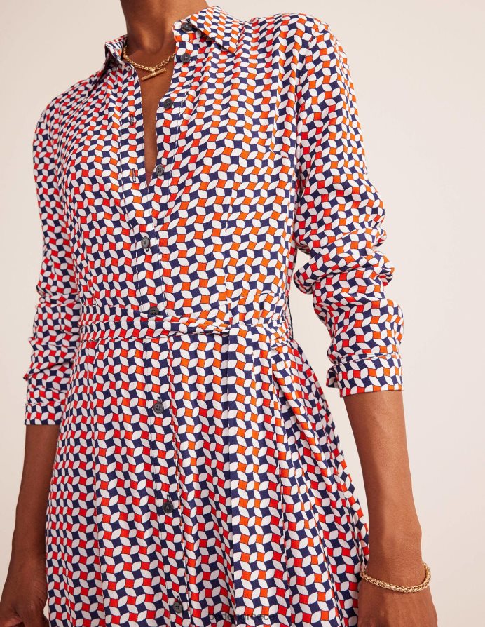 γιορτή πορτοκάλι & διαμάντι είδη ένδυσης μίντι πουκάμισο φόρεμα kate Boden γυναίκες 464PH845