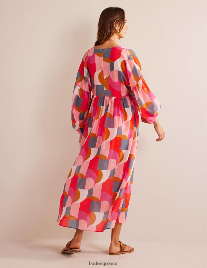 Φεστιβάλ ροζ & γεωμετρικό στροβιλισμό είδη ένδυσης maxi empire beach καφτάνι Boden γυναίκες 464PH8573
