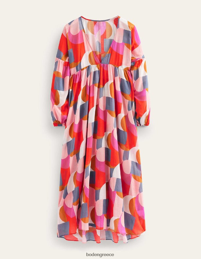 Φεστιβάλ ροζ & γεωμετρικό στροβιλισμό είδη ένδυσης maxi empire beach καφτάνι Boden γυναίκες 464PH8573