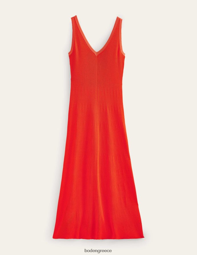 αίμα πορτοκαλί είδη ένδυσης midi φόρεμα πλεκτό με λαιμόκοψη Boden γυναίκες 464PH83