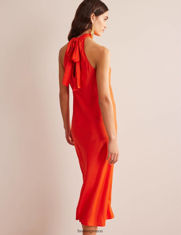 κεράσι ντομάτα είδη ένδυσης midi φόρεμα με γραβάτα πίσω Boden γυναίκες 464PH8587