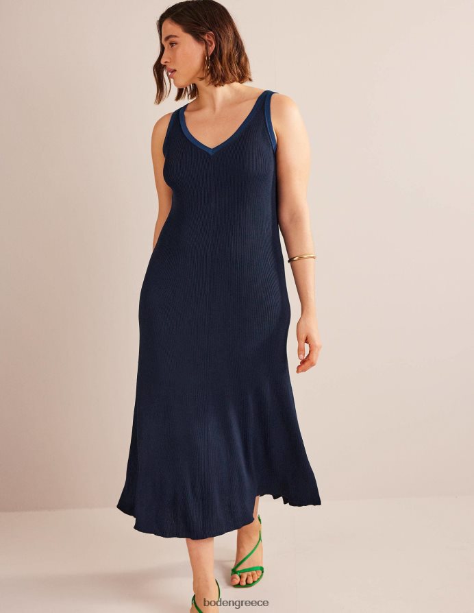 ΠΟΛΕΜΙΚΟ ΝΑΥΤΙΚΟ είδη ένδυσης midi φόρεμα πλεκτό με λαιμόκοψη Boden γυναίκες 464PH881