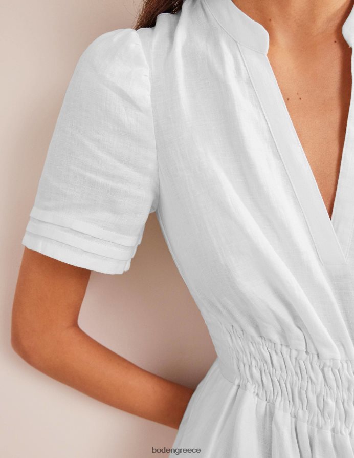 άσπρο είδη ένδυσης midi φόρεμα με λεπτομέρεια pintuck Boden γυναίκες 464PH889