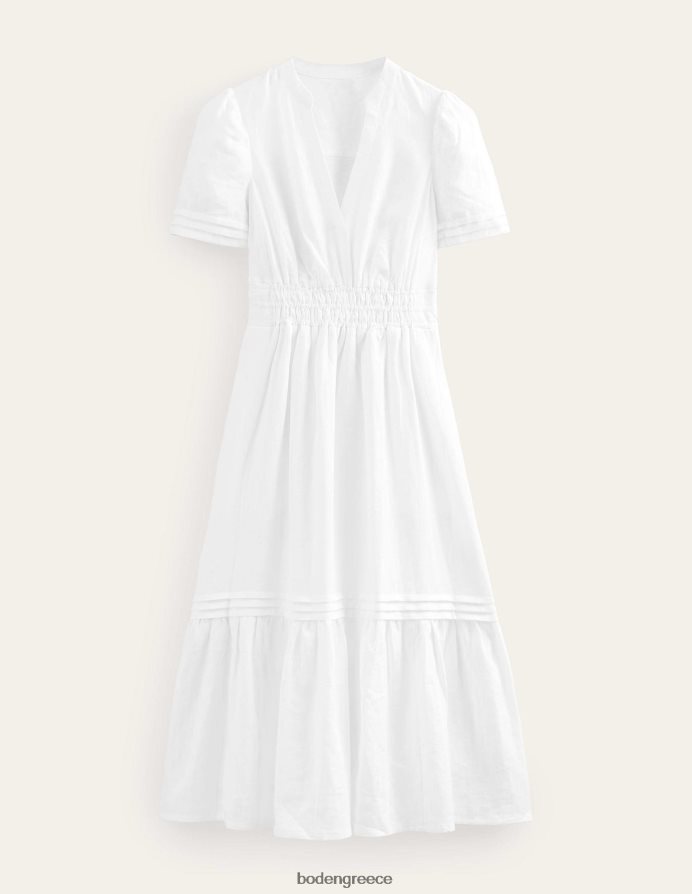 άσπρο είδη ένδυσης midi φόρεμα με λεπτομέρεια pintuck Boden γυναίκες 464PH889
