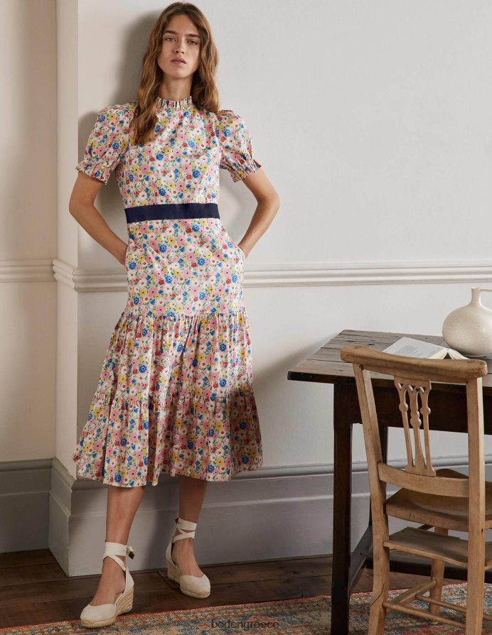 milkshake & κομψό άνθος είδη ένδυσης Μίντι φόρεμα με λαιμόκοψη Boden γυναίκες 464PH82599