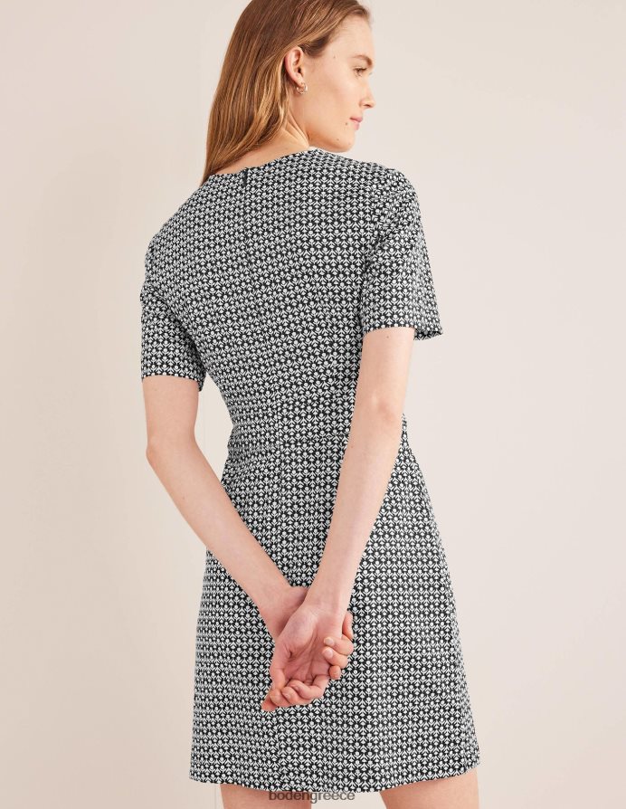 μαύρο & μπουμπούκι τουλίπας είδη ένδυσης βαμβακερό mini shift φόρεμα Boden γυναίκες 464PH81468