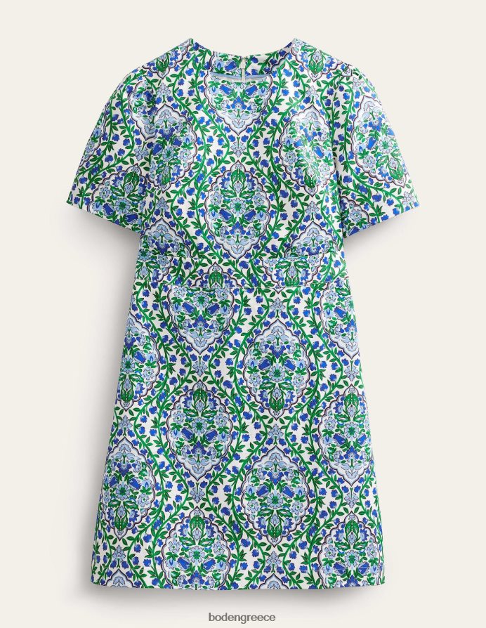 βεράντα με λιναρόσπορο και αμπέλου είδη ένδυσης βαμβακερό mini shift φόρεμα Boden γυναίκες 464PH82111